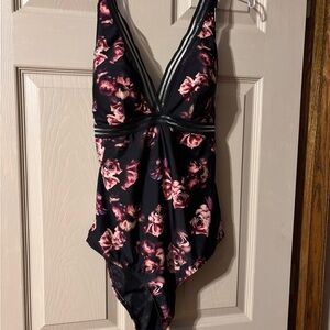 Torrid Black and Pink Floral One Piece